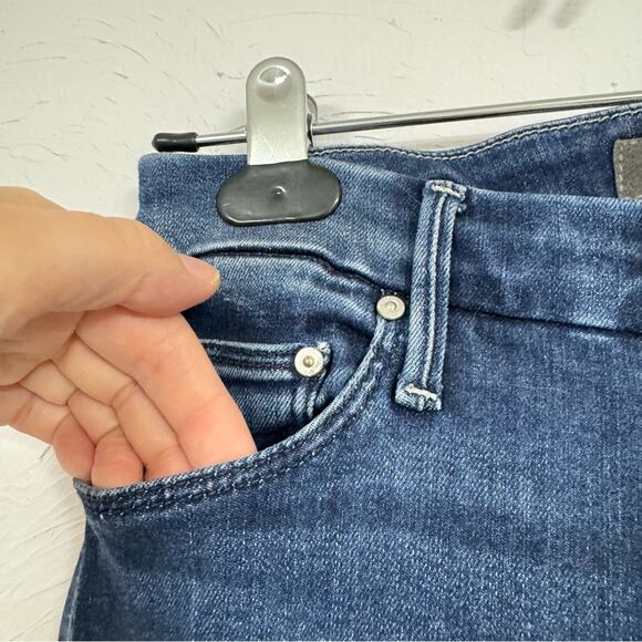 Mother High Waisted Ankle Fray Jeans Womens 24 Raw Hem Skinny Blue Denim Fall - Picture 4 of 15